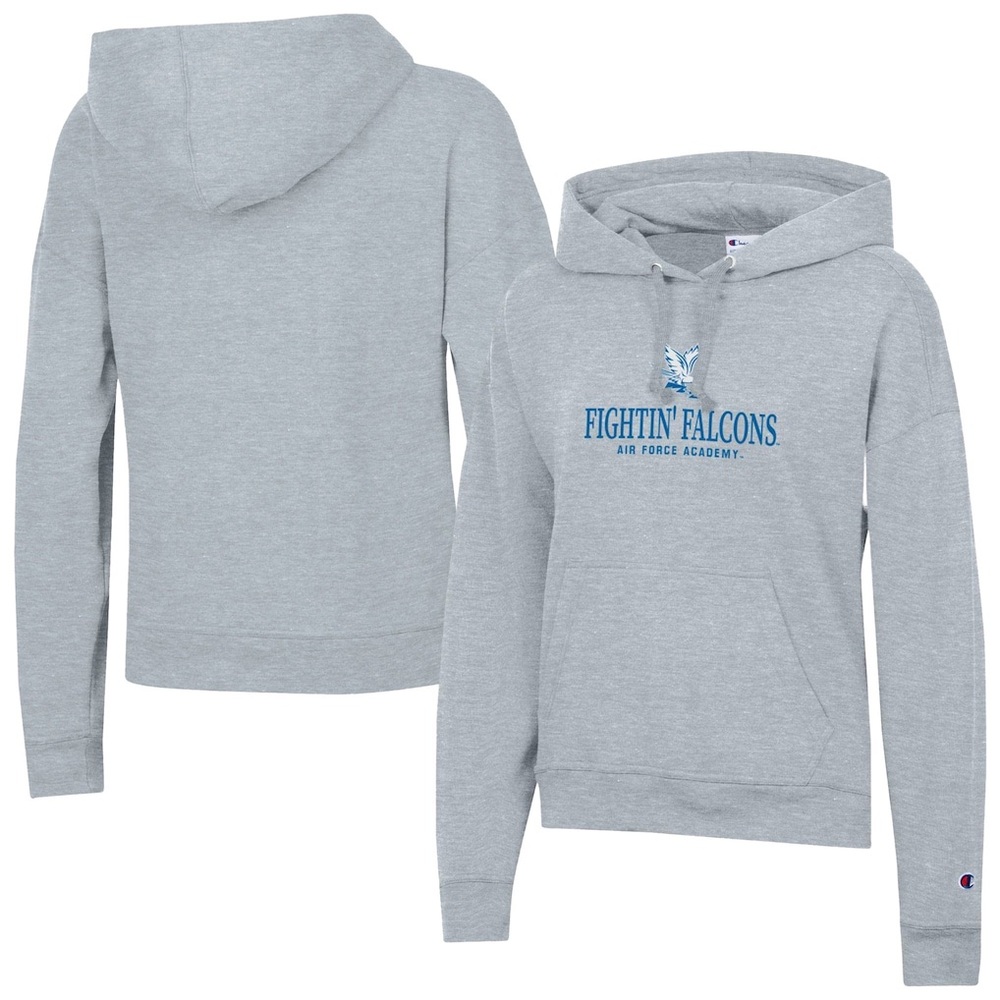 NWT Women's Size Small Champion Gray Air Force Falcons Fleece Hoodie Relaxed Fit